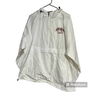Champion Arizona Razorbacks White Windbreaker, Size XL